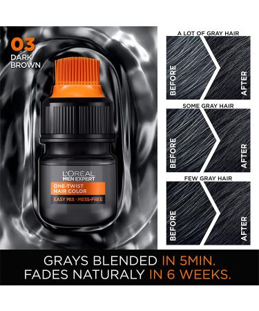 L'Oreal Paris Men Expert Dark Brown Permanent Haircolor 1 Application Kit - Covers Grays, Mess-Free, 2 Count - Buy Online on SooperMarket.com