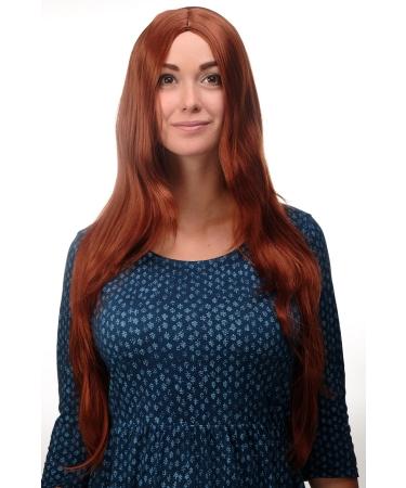 WIG ME UP - Wig red copper red straight very long strict parting hair replacement 80 cm 3217-130