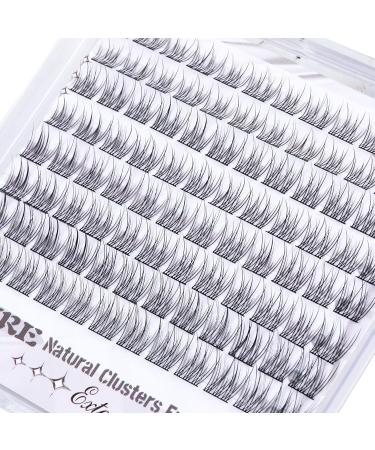 JIMIRE Natural Lash Clusters 3D Wispy Individual Eyelashes Extension Kit | Bond & Seal Glue | DIY 9-12MM CC Curl Fluffy | 96Pcs - Buy Online on SooperMarket.com