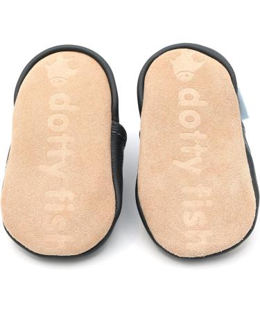Dotty Fish Soft Leather Baby Shoes | Toddler Boys Non-Slip Suede Soles | Space Rocket Design | 0-6 Months to 4-5 Years - Buy Online on SooperMarket.com