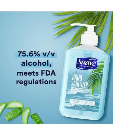 Suave Essentials Ocean Breeze Hand Sanitizer Gel 8 oz - Non-Drying Formula - Buy Online on SooperMarket.com