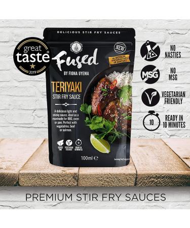 Fused Teriyaki Sauce - Ready to Use Japanese Marinade & Stir Fry Sauce for Meat & Veggies - No Artificial Preservatives or Additives - Vegetarian Friendly - 2x100ml Pouches (2 Servings per Pouch) - Buy Online on SooperMarket.com