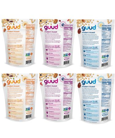 GUUD Fuel Pack Muesli Cereal Variety Pack - 12 Oz (6 Pack) | Athlete Fuel, Brain Fuel, Gut Fuel - Vegan, Non-GMO, Kosher - Buy Online on SooperMarket.com