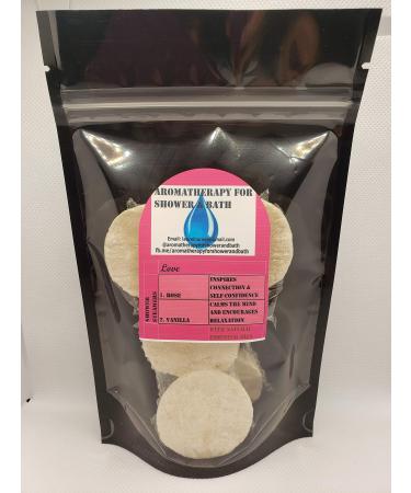 Shower Steamers 6 Pack Love with Rose and Vanilla by Aromatherapy for Shower and Bath