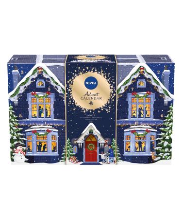 NIVEA Advent Calendar 2024 Women's Gift Set Includes Moisturiser Face Masks Lip Balms Body Cream Shower Gel Anti-Perspirant and More Complete Skincare Set