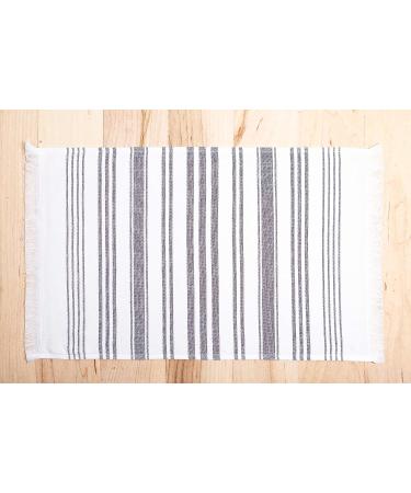 Sticky Toffee Cotton White Hand Towels Set - Soft & Absorbent Gray Striped Bath Towels - Oeko-Tex Certified, Quick-Drying - 28x16 - Reusable - Buy Online on SooperMarket.com