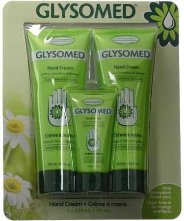 Glysomed Hand Cream Combo Pack - 2 Large Tubes (8.5 Fl Oz) + 1 Purse Size (1.7 Fl Oz) - Buy Online on SooperMarket.com