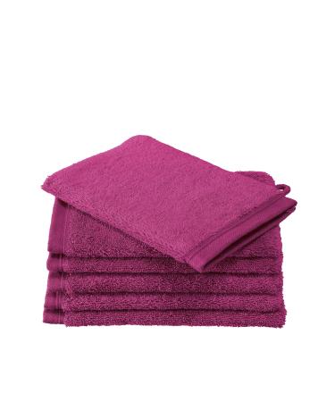 De Witte Lietaer Contessa Luxe Face Cloth Cotton Magenta 16 x 22 cm Set of 6