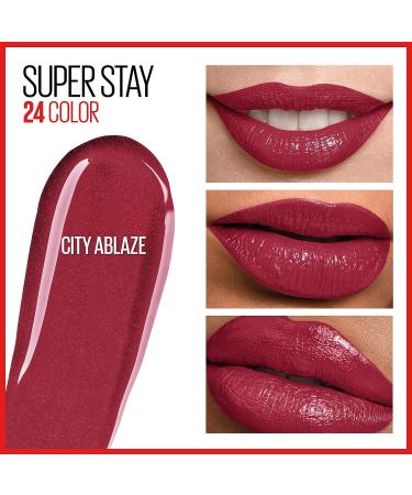 Maybelline Super Stay 24-Hour Liquid Lipstick & Lip Balm Set - City Ablaze - 2-Pack (930) - Buy Online on SooperMarket.com