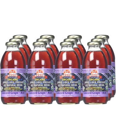 Bragg Apple Cider Grape & Acai 16oz - Pack of 12 | Organic ACV Drink - Buy Online on SooperMarket.com