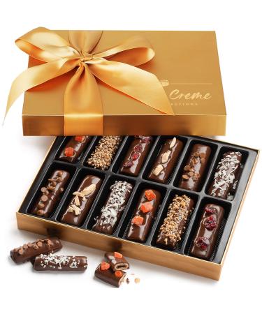 Hazel & Creme Chocolate Hazelnut Wafer Gift - Chocolate Food Gift - Gourmet Wafers - Sympathy, Birthday, Thank You Gift Basket Large (Pack of 1)