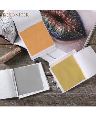 DECONICER 12 Colors Imitation Gold Leaf Sheets - 600 Pieces for Arts & Crafts - Gilding, Furniture, Paintings - Multi-Color Foil Papers & Tools (3.15x3.35 inches) - Buy Online on SooperMarket.com