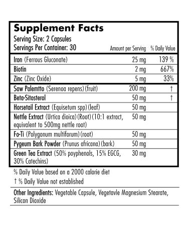 Hairfinity DHT Blocker & Healthy Hair Formula - Hair Growth Supplement with Saw Palmetto, Biotin & Vitamins - Stop Hair Loss & Regrow Hair - Vegan - 60 Veggie Capsules - Buy Online on SooperMarket.com