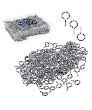 SHOP A THING Screw Eye Hooks - Metal Heavy Duty Anti-Rust Self Tapping Eyelet Screws for Wood Making Jewelry, Arts & Crafts, DIY, and Charm Bead - 200 Pcs (Silver, 10x5mm) Silver 10x5mm
