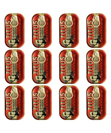 Univer TITUS Meaty Sardines Enveloped in Soybean Oil, Source of Omega-3 Fatty Acids, Pack of 12