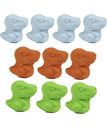 Kid's Dinosaur Bath Bombs Set - 10 Fizzy Red, Green & White Bombs for Fun Bubble Bath - Perfect Children's Gift - Buy Online on SooperMarket.com