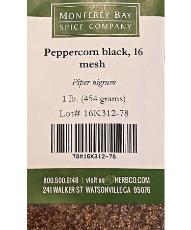 Monterey Bay Peppercorn Black 16 Mesh - 1 lb Pack of 1 | Premium Quality - Buy Online on SooperMarket.com
