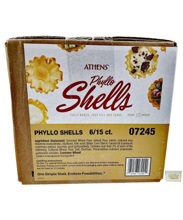 Athen's Mini Phyllo Shells - 6/15ct Trays - Fillo Dough Shells (90 ct Total)