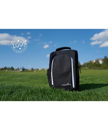 Athletico Golf Shoe Bag - Zippered Carrier with Ventilation & Outside Pocket - Black - Buy Online on SooperMarket.com