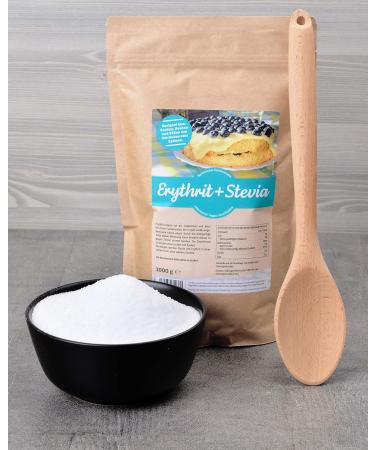 Erythrit + Stevia Natural Sugar Substitute - 1kg Doypack Zero Calories Healthy Alternative for Cooking & Baking - Buy Online on SooperMarket.com