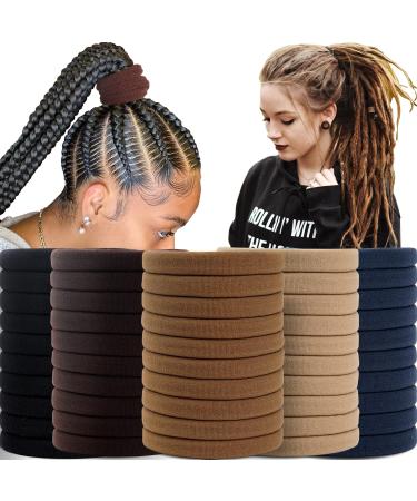 Hair Ties for Thick Hair CELLOT 50PCS Elastic Hair Ties for Women 8cm in Diameter No Damage Black Hair Ties for Women Thick Dreadlocks Ponytail Holders Hair Accessories for Women Girls 8cm in Diameter(50 Count)