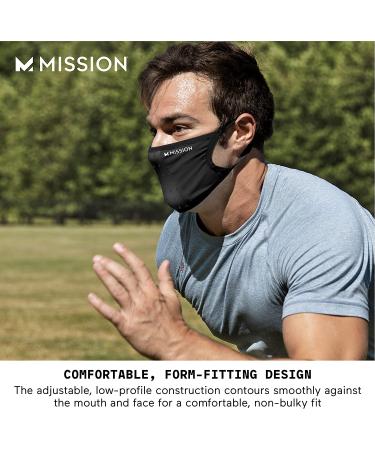 MISSION Sport Mask - Adjustable Strap for Custom Fit | Breathable & Reusable Face Cover in Navy Blue - Buy Online on SooperMarket.com