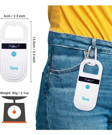Tera Portable Microchip Reader - RFID Scanner for Dogs Cats and Pigs | OLED Display & Rechargeable | ISO 11784/11785 FDX-B - Dark Blue - Buy Online on SooperMarket.com