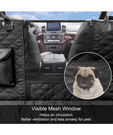 Waterproof Nonslip Dog Car Seat Cover with Storage Pockets & Visual Window - Black - Buy Online on SooperMarket.com