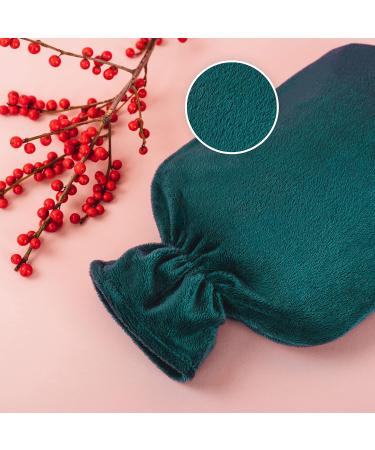 Blum Valley 1.5L Baby Heat Bottle - Washable Soft Fleece Hot Water Bottle for Children - Eco-Friendly Natural Rubber - Green Fluffy Bed Bottle - Buy Online on SooperMarket.com