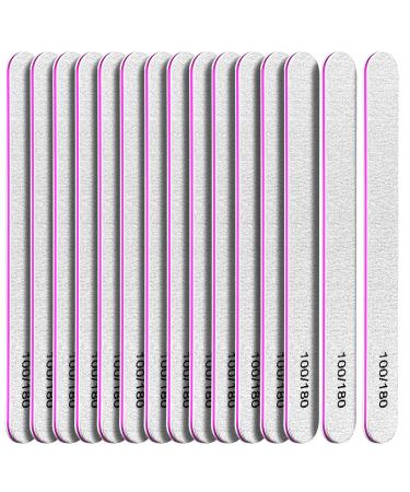 FANDAMEI 15pcs 100/180 Nail File Double Sided Emery Boards for Nails 100 180 Grit Nail Boards Gel Nail Files and Buffer Professional Fingernail Files Manicure Tools for Home & Salon Use Straight 7 0.74 inch-Straight 15.0
