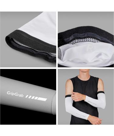 GripGrab UV Sleeves - UPF 50+ Lightweight Summer Cycling Arm Warmers for Sun Protection - Non-Slip Design - White - Buy Online on SooperMarket.com