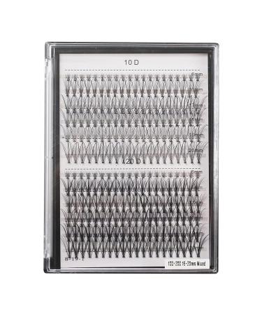 240pcs C Curl 10D20D Cluster Eyelashes Mixed Set - 0.07mm & 0.10mm, Multiple Lengths for Professional Makeup - Buy Online on SooperMarket.com