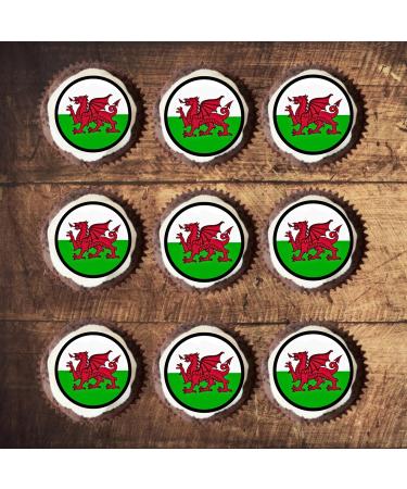 48 Welsh Dragon Cupcake Toppers Edible Welsh Flag Cupcake Decorations St Davids Day Decorations Rugby Cake Decorations Dragon Cake Topper Rugby Cake Topper Daffodil Decorations Welsh Bunting - Buy Online on SooperMarket.com