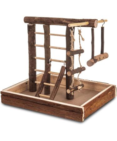 LIVIVO Natural Wooden Bird Playground Budgie Canary Ladder Swing Perch Pet Fun Small - Buy Online on SooperMarket.com
