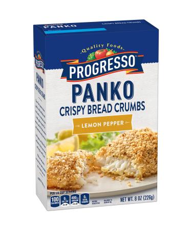 Progresso Panko Lemon Pepper Bread Crumbs Box, 8 Ounce (Pack of 6) Panko Lemon Pepper 8 Ounce (Pack of 6)