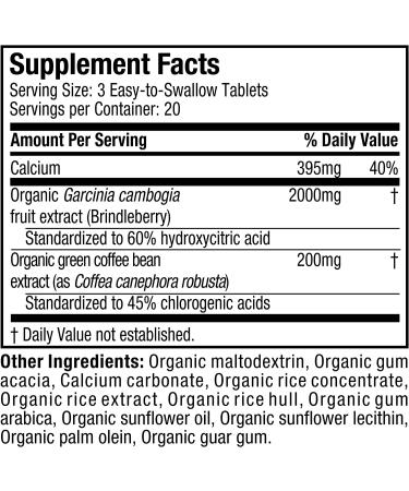Purely Inspired Organic Garcinia Cambogia - 60 Easy-Swallow Veggie Tablets for Weight Loss - Buy Online on SooperMarket.com