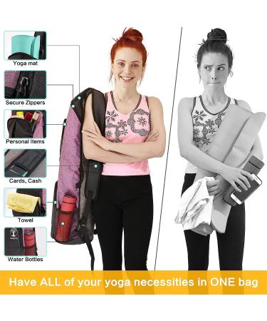 WARRIOR2 Yoga Mat Holder Carrier Backpack | Fits 1/2 Inch Thick Mat | Large Pockets & Water Bottle Holders | Purple Yoga Mat Bag for Men Women | Gym, Sport, Travel - Buy Online on SooperMarket.com
