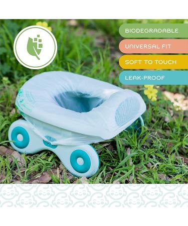 60 Biodegradable Potty Chair Liners - Universal Fit - Leak-Proof & Compostable - 3 Rolls of 20 Bags - Portable Potties - Buy Online on SooperMarket.com