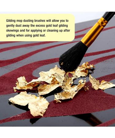 Custom Shop Gilders Mop Dusting Brush Set - Professional Grade Black Goat Hair Brushes - Set of 3 Sizes 2, 4 & 6 - Wooden Handles for Dusting Gold Leaf Guilding & Sign Lettering - Buy Online on SooperMarket.com
