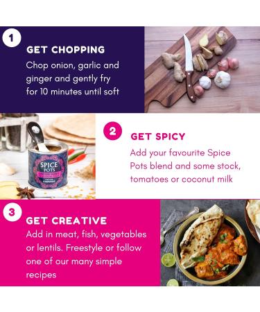 Spice Pots Tandoori Masala Powder - 100% Natural Ingredients - Gluten Free & Vegan - Medium Heat Dry Spice Blend - 80g Pot (16 Servings) - Buy Online on SooperMarket.com