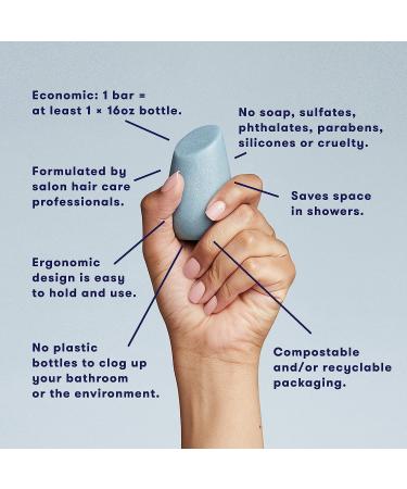 HiBAR Moisturizing Shampoo and Conditioner Bar Set - All Natural, Plastic-free, Travel Size, Color Safe, Eco Friendly, Zero Waste - Buy Online on SooperMarket.com