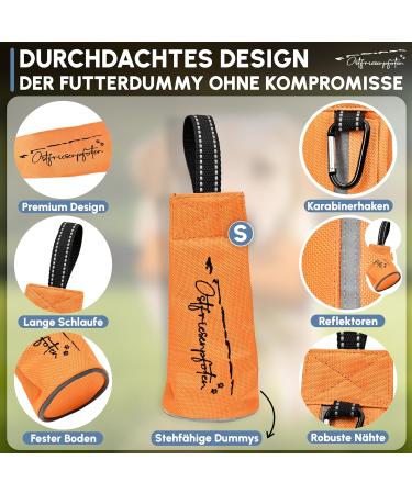 Ostfriesenpfoten Durable Feed Bag Enno - Washable Dog Dummy Size S Metal-Free Orange | Includes Agility Training eBook - All Breeds - Buy Online on SooperMarket.com
