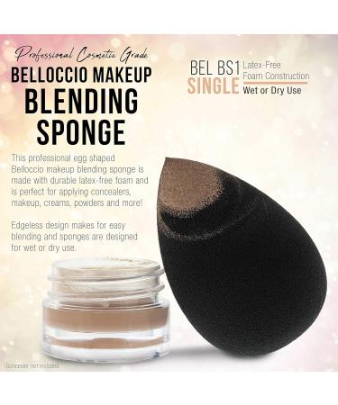 Belloccio Beauty Makeup Sponge - Egg Shaped Blender for Flawless Foundation Concealer & Blush Application - Perfect for Face Cheeks & Eyes - International Shipping Available - Buy Online on SooperMarket.com