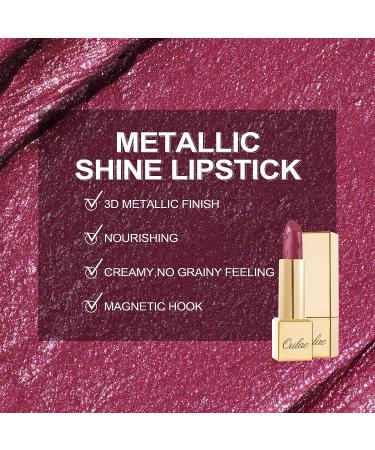 Oulac Love Particle Metallic Burgundy Lipstick - Vegan & Cruelty-Free High Impact Lipcolor 4.3g/0.15oz - Buy Online on SooperMarket.com
