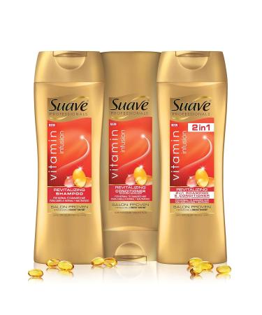 Suave Professionals 2-in-1 Shampoo & Conditioner with Vitamin Infusion - 12.6 oz | Nourishing Hair Care for All Hair Types - Buy Online on SooperMarket.com