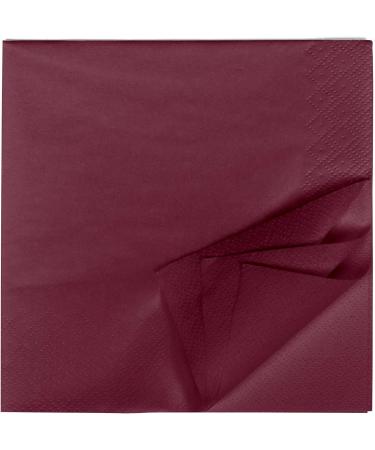 HEKU 100 Monochrome Napkins - 3-Layer 33x33cm | Highly Absorbent & Stylish Bordeaux | Uniform Quality for Events & Gastronomy | Practical 5-Pack - Buy Online on SooperMarket.com