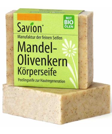 Savion Almond-Olive Kernel Body Soap Peeling Soap Vegan Palm Oil Free Cruelty Free 80g