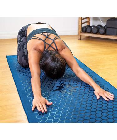 Non-Slip Hot Yoga Towel - Unique Two-Sided Design, Absorbent Microfiber, Dark Blue - Buy Online on SooperMarket.com