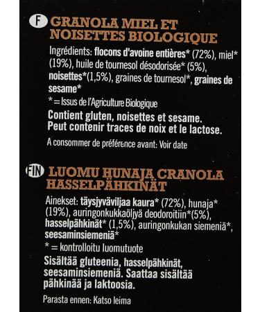 Biona Organic Honey Hazelnut Granola 375g - Buy Online on SooperMarket.com
