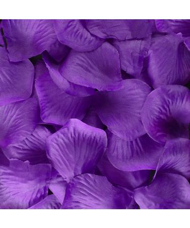 Super Z Outlet Silk Fabric Flower Mini Rose Petals for Weddings (1000 Pieces) (Purple)
